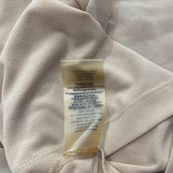 Alice + Olivia by Stacey Bendet Jemma Bustier Crossover Dress Silk Nude Size 0 - Picture 12 of 12